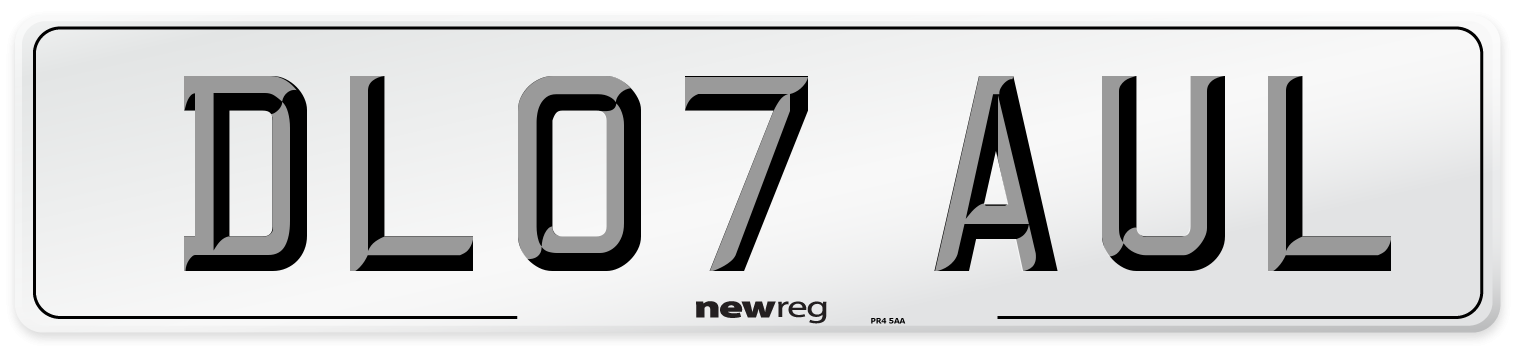 DL07 AUL Number Plate from New Reg